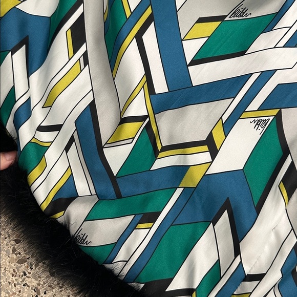 CeLeste by Bibhu black white faux fur cape poncho m medium - Picture 6 of 8